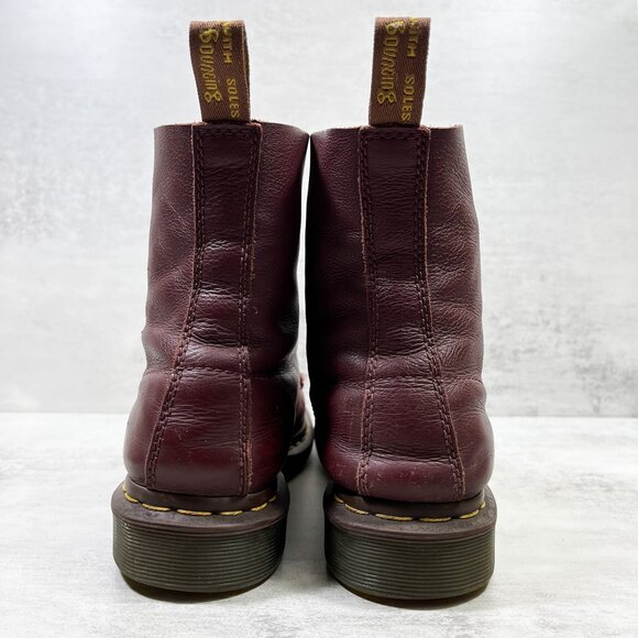Dr Martens 1460 Pascal Virginia Leather Boots - Women's Size 7 - Burgundy - Picture 6 of 10